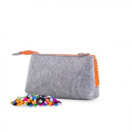 Piórnik na suwak, kosmetyczka, saszetka, pixie crew, szary,