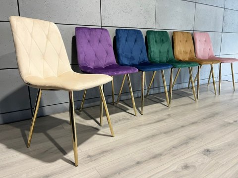 Krzesła tapicerowane BORGO VELVET GOLD zestaw 4 sztuk kolory do wyboru Krzesła tapicerowane BORGO VELVET GOLD zestaw 4 sztuk kolory do wyboru