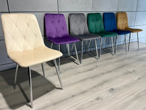 Krzesła tapicerowane BORGO VELVET SILVER zestaw 4 sztuk kolory do wyboru Krzesła tapicerowane BORGO VELVET SILVER zestaw 4 sztuk kolory do wyboru