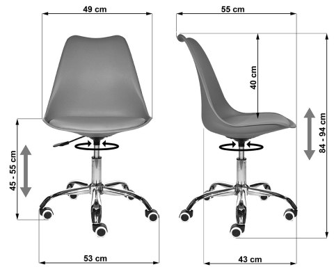 Krzesło obrotowe MONZA OFFICE Grey Fabric Krzesło obrotowe MONZA OFFICE Grey Fabric