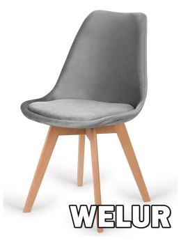 Krzesło skandynawskie MONZA GRANDE GREY VELVET