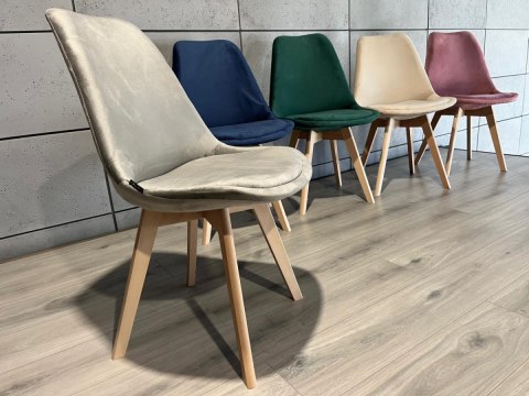 Krzesło skandynawskie MONZA GRANDE GREY VELVET Krzesło skandynawskie MONZA GRANDE GREY VELVET