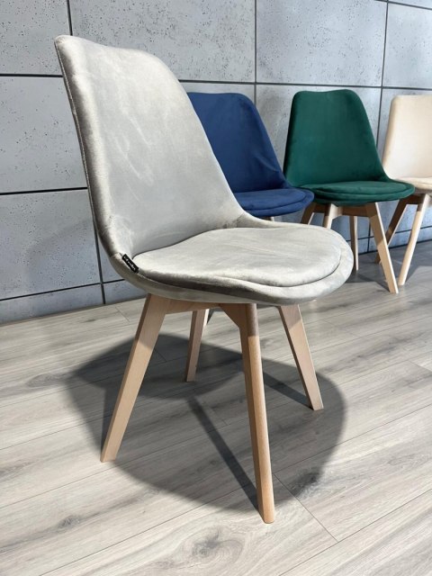 Krzesło skandynawskie MONZA GRANDE GREY VELVET Krzesło skandynawskie MONZA GRANDE GREY VELVET