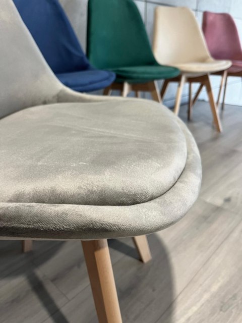 Krzesło skandynawskie MONZA GRANDE GREY VELVET Krzesło skandynawskie MONZA GRANDE GREY VELVET