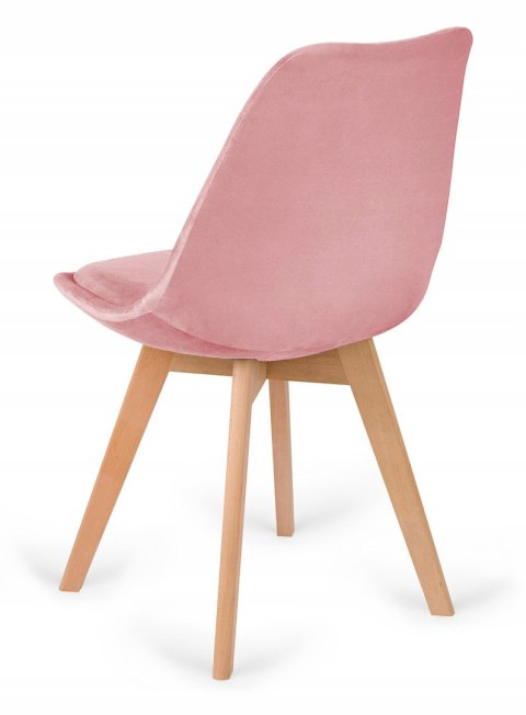 Krzesło skandynawskie MONZA GRANDE PINK VELVET Krzesło skandynawskie MONZA GRANDE PINK VELVET