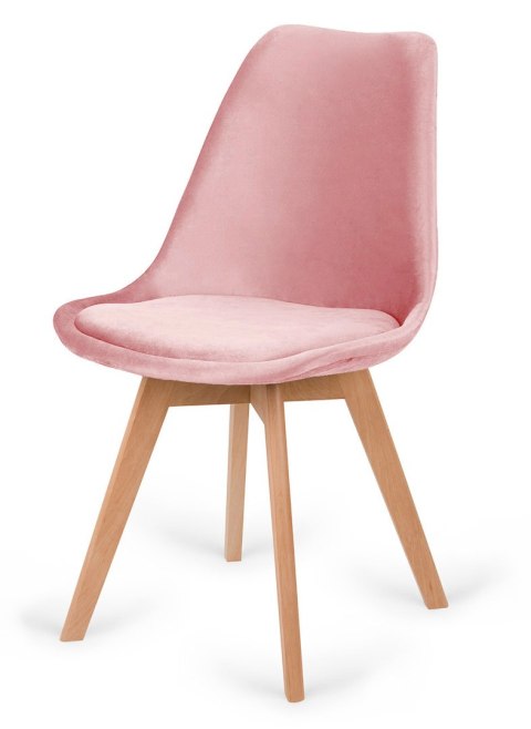 Krzesło skandynawskie MONZA GRANDE PINK VELVET Krzesło skandynawskie MONZA GRANDE PINK VELVET