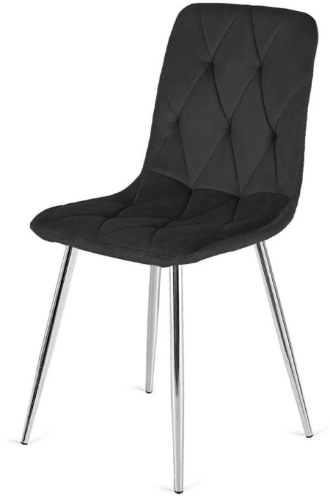 Krzesło tapicerowane BORGO VELVET BLACK SILVER Krzesło tapicerowane BORGO VELVET BLACK SILVER