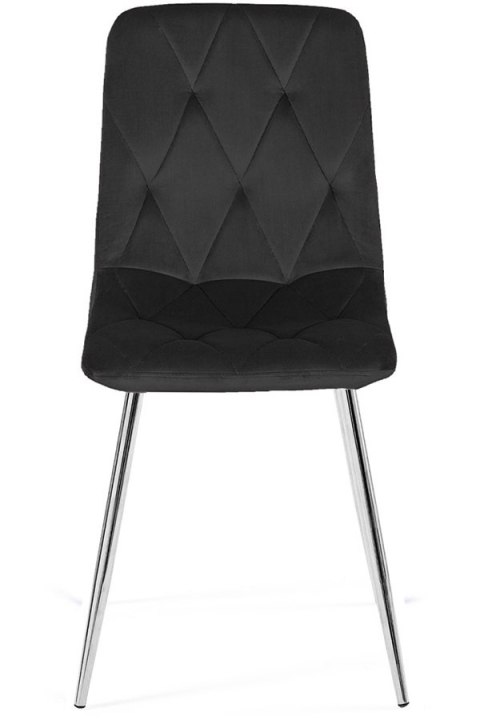 Krzesło tapicerowane BORGO VELVET BLACK SILVER Krzesło tapicerowane BORGO VELVET BLACK SILVER