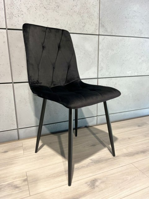Krzesło tapicerowane BORGO VELVET BLACK Krzesło tapicerowane BORGO VELVET BLACK