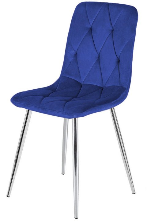 Krzesło tapicerowane BORGO VELVET BLUE SILVER Krzesło tapicerowane BORGO VELVET BLUE SILVER