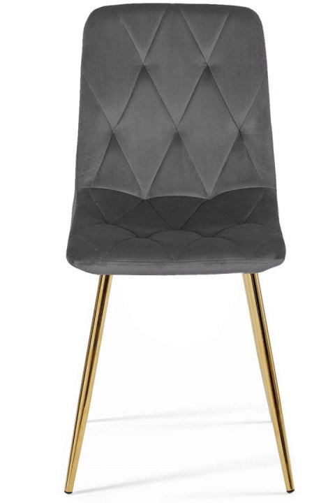 Krzesło tapicerowane BORGO VELVET DARK GREY GOLD Krzesło tapicerowane BORGO VELVET DARK GREY GOLD