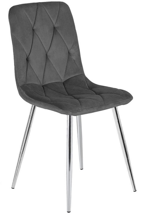 Krzesło tapicerowane BORGO VELVET DARK GREY SILVER Krzesło tapicerowane BORGO VELVET DARK GREY SILVER