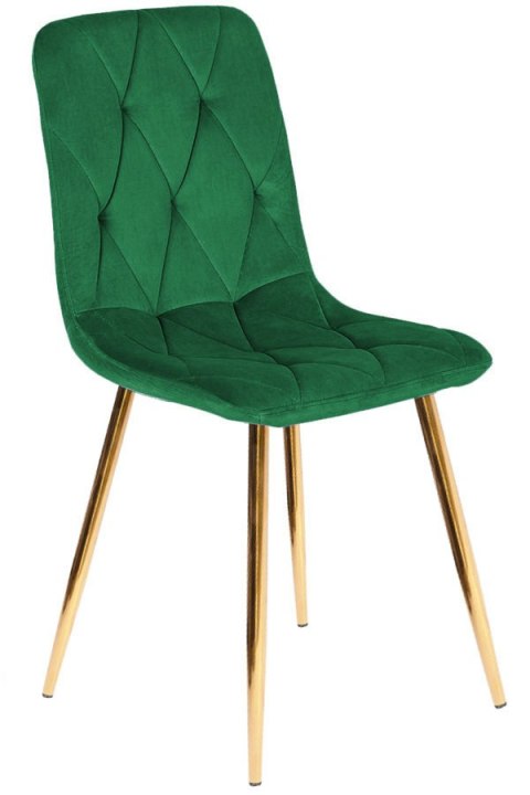 Krzesło tapicerowane BORGO VELVET GREEN GOLD Krzesło tapicerowane BORGO VELVET GREEN GOLD