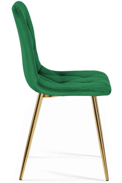 Krzesło tapicerowane BORGO VELVET GREEN GOLD Krzesło tapicerowane BORGO VELVET GREEN GOLD