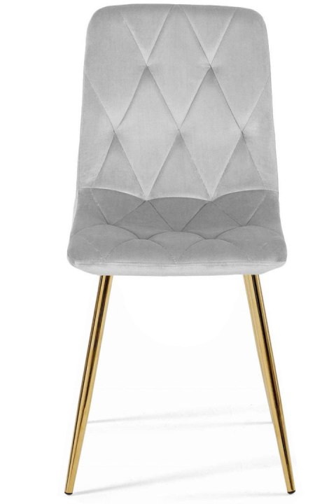 Krzesło tapicerowane BORGO VELVET LIGHT GREY GOLD Krzesło tapicerowane BORGO VELVET LIGHT GREY GOLD