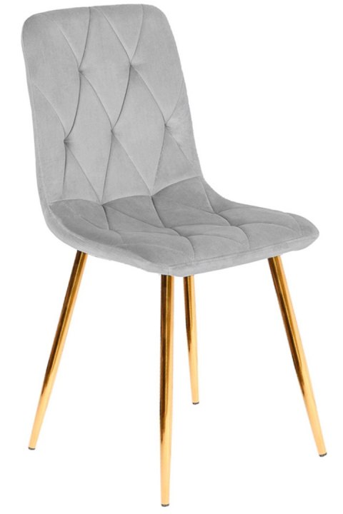 Krzesło tapicerowane BORGO VELVET LIGHT GREY GOLD Krzesło tapicerowane BORGO VELVET LIGHT GREY GOLD