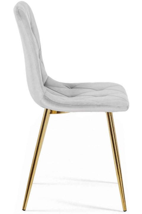 Krzesło tapicerowane BORGO VELVET LIGHT GREY GOLD Krzesło tapicerowane BORGO VELVET LIGHT GREY GOLD