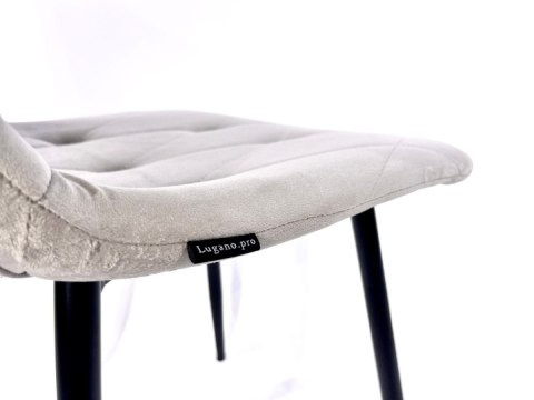 Krzesło tapicerowane BORGO VELVET LIGHT GREY GOLD Krzesło tapicerowane BORGO VELVET LIGHT GREY GOLD
