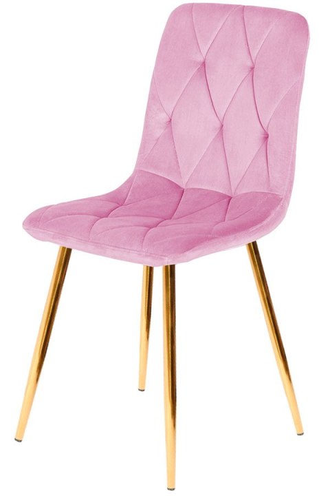 Krzesło tapicerowane BORGO VELVET PINK GOLD Krzesło tapicerowane BORGO VELVET PINK GOLD