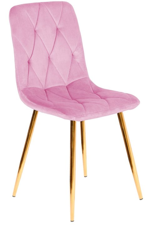 Krzesło tapicerowane BORGO VELVET PINK GOLD Krzesło tapicerowane BORGO VELVET PINK GOLD