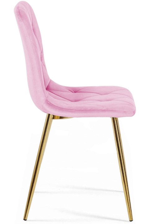 Krzesło tapicerowane BORGO VELVET PINK GOLD Krzesło tapicerowane BORGO VELVET PINK GOLD