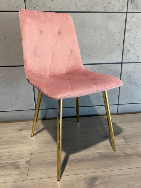 Krzesło tapicerowane BORGO VELVET PINK GOLD Krzesło tapicerowane BORGO VELVET PINK GOLD