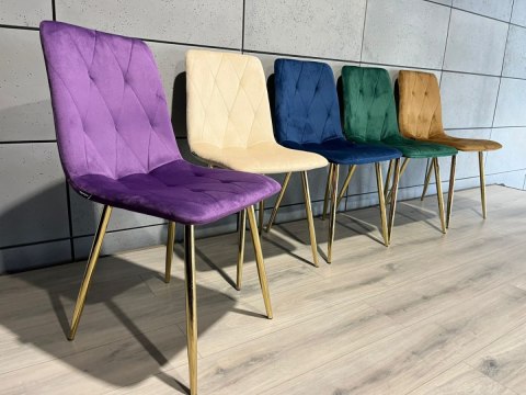 Krzesło tapicerowane BORGO VELVET PURPLE GOLD Krzesło tapicerowane BORGO VELVET PURPLE GOLD