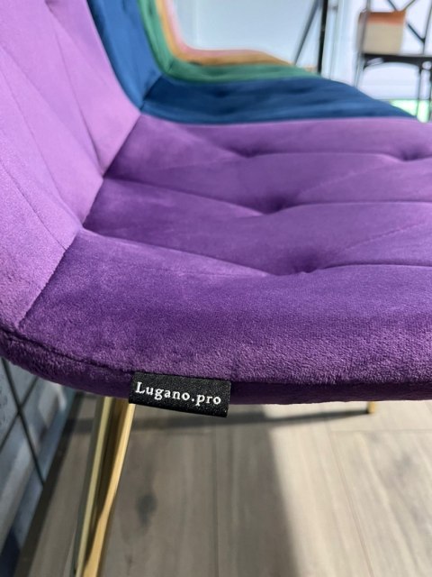 Krzesło tapicerowane BORGO VELVET PURPLE GOLD Krzesło tapicerowane BORGO VELVET PURPLE GOLD