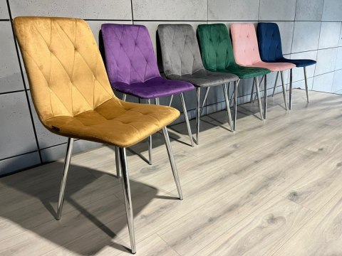 Krzesło tapicerowane BORGO VELVET TRUFLE SILVER Krzesło tapicerowane BORGO VELVET TRUFLE SILVER