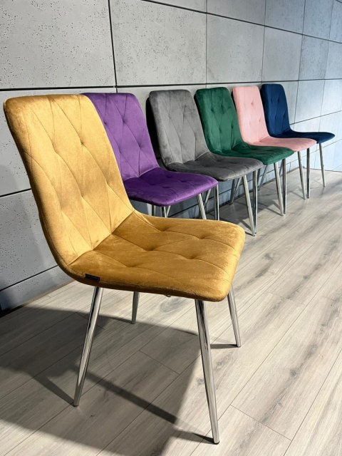 Krzesło tapicerowane BORGO VELVET TRUFLE SILVER Krzesło tapicerowane BORGO VELVET TRUFLE SILVER
