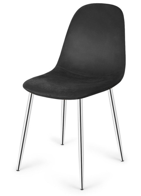 Krzesło tapicerowane GIULIA VELVET BLACK SILVER Krzesło tapicerowane GIULIA VELVET BLACK SILVER