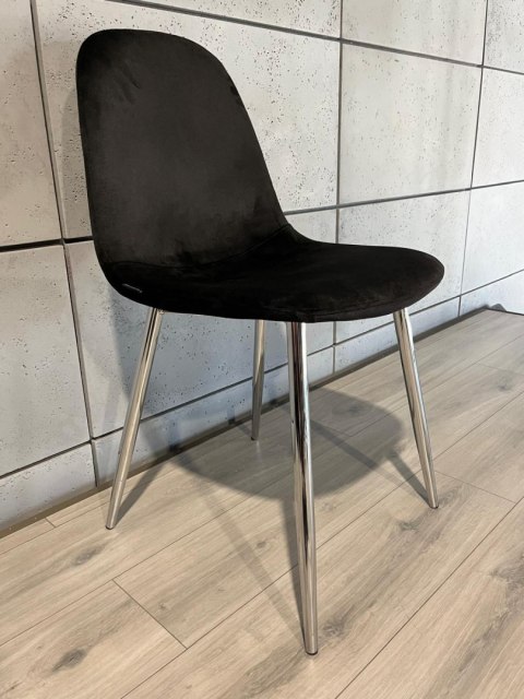 Krzesło tapicerowane GIULIA VELVET BLACK SILVER Krzesło tapicerowane GIULIA VELVET BLACK SILVER