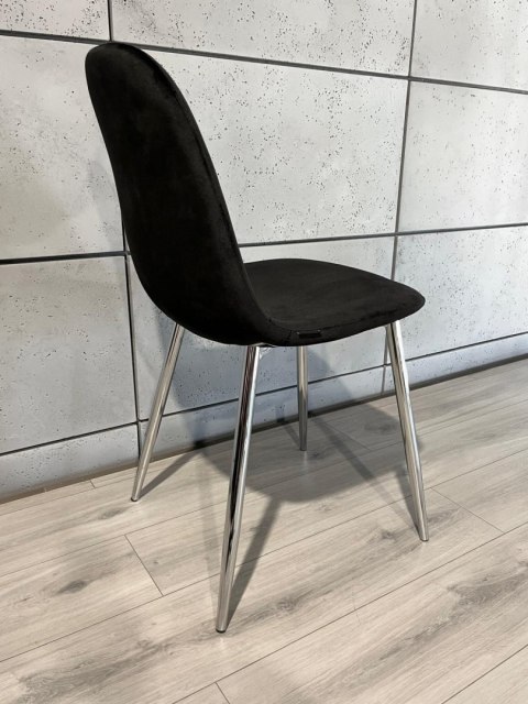 Krzesło tapicerowane GIULIA VELVET BLACK SILVER Krzesło tapicerowane GIULIA VELVET BLACK SILVER