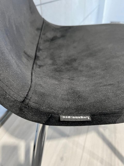 Krzesło tapicerowane GIULIA VELVET BLACK SILVER Krzesło tapicerowane GIULIA VELVET BLACK SILVER