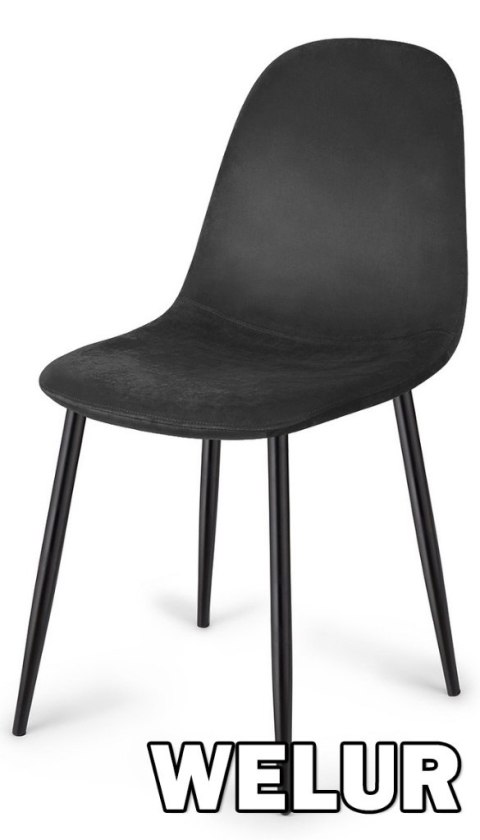 Krzesło tapicerowane GIULIA VELVET BLACK Krzesło tapicerowane GIULIA VELVET BLACK