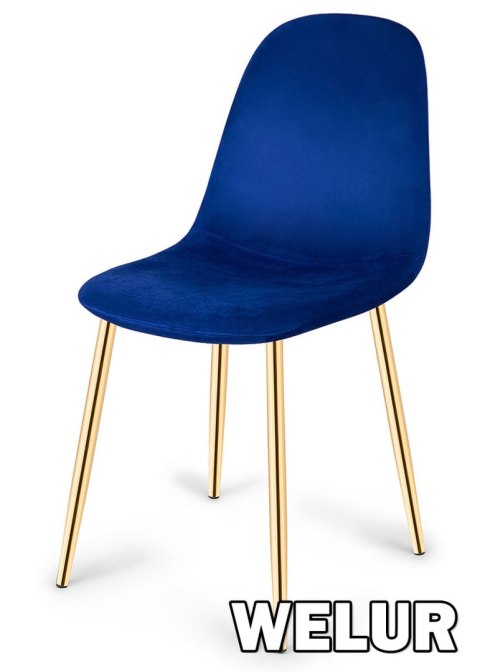 Krzesło tapicerowane GIULIA VELVET BLUE GOLD Krzesło tapicerowane GIULIA VELVET BLUE GOLD