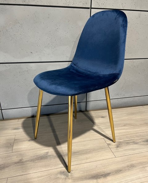 Krzesło tapicerowane GIULIA VELVET BLUE GOLD Krzesło tapicerowane GIULIA VELVET BLUE GOLD