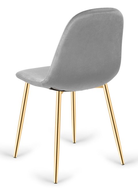 Krzesło tapicerowane GIULIA VELVET GREY GOLD Krzesło tapicerowane GIULIA VELVET GREY GOLD