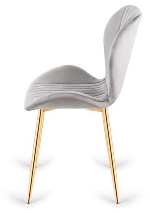 Krzesło tapicerowane MONTI VELVET GREY GOLD Krzesło tapicerowane MONTI VELVET GREY GOLD