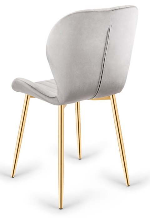 Krzesło tapicerowane MONTI VELVET GREY GOLD Krzesło tapicerowane MONTI VELVET GREY GOLD