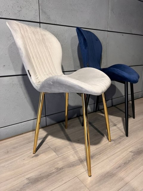 Krzesło tapicerowane MONTI VELVET GREY GOLD Krzesło tapicerowane MONTI VELVET GREY GOLD