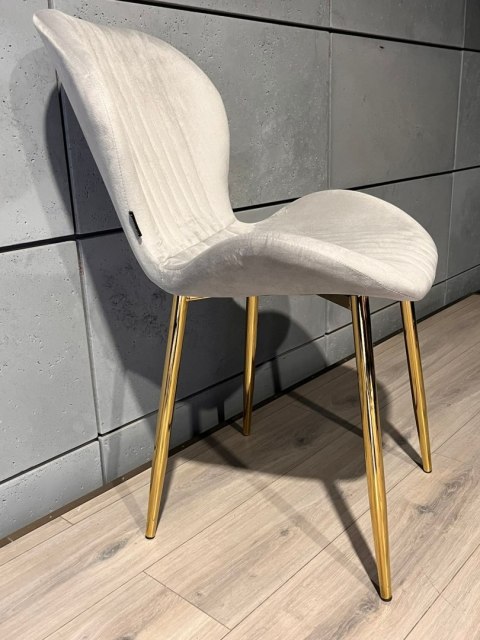 Krzesło tapicerowane MONTI VELVET GREY GOLD Krzesło tapicerowane MONTI VELVET GREY GOLD