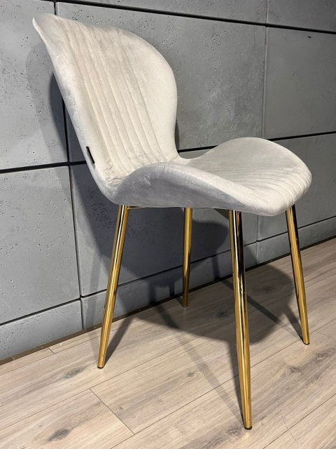 Krzesło tapicerowane MONTI VELVET GREY GOLD Krzesło tapicerowane MONTI VELVET GREY GOLD