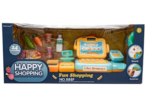 Edukacyjna sklepowa kasa fiskalna - mikrofon, waga, czytnik, akcesoria Edukacyjna sklepowa kasa fiskalna - mikrofon, waga, czytnik, akcesoria