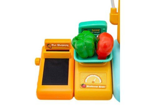 Edukacyjna sklepowa kasa fiskalna - mikrofon, waga, czytnik, akcesoria Edukacyjna sklepowa kasa fiskalna - mikrofon, waga, czytnik, akcesoria