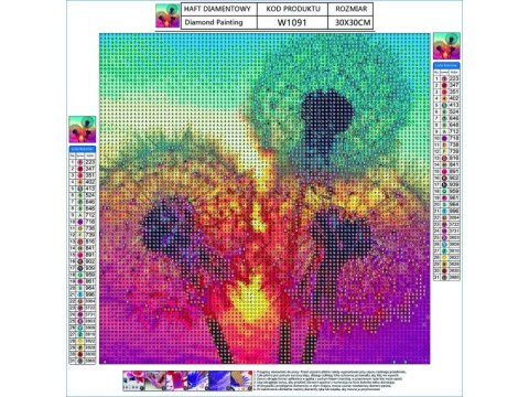 Haft Diamentowy, Obraz, Mozaika Diamentowa Diamond Painting, DMUCHAWCE 30x30cm Haft Diamentowy, Obraz, Mozaika Diamentowa Diamond Painting, DMUCHAWCE 30x30cm
