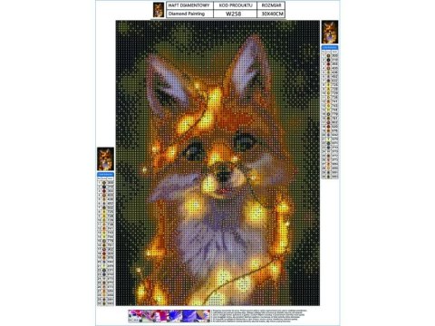 Haft Diamentowy, Obraz, Mozaika Diamentowa Diamond Painting, LISEK 30x40cm Haft Diamentowy, Obraz, Mozaika Diamentowa Diamond Painting, LISEK 30x40cm
