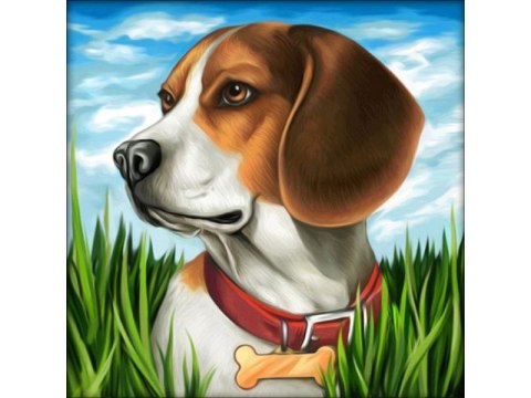 Haft Diamentowy, Obraz, Mozaika Diamentowa Diamond Painting, PIES BEAGLE 30x30cm Haft Diamentowy, Obraz, Mozaika Diamentowa Diamond Painting, PIES BEAGLE 30x30cm