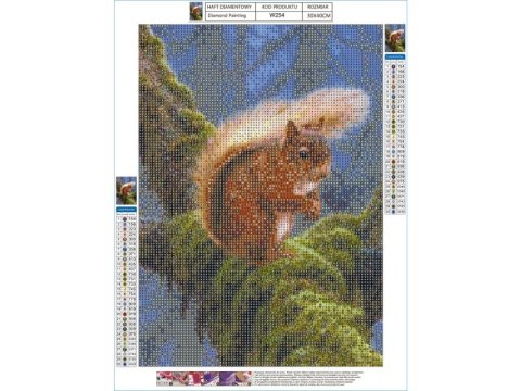 Haft Diamentowy, Obraz, Mozaika Diamentowa Diamond Painting, WIEWIÓRKA 30x40cm Haft Diamentowy, Obraz, Mozaika Diamentowa Diamond Painting, WIEWIÓRKA 30x40cm