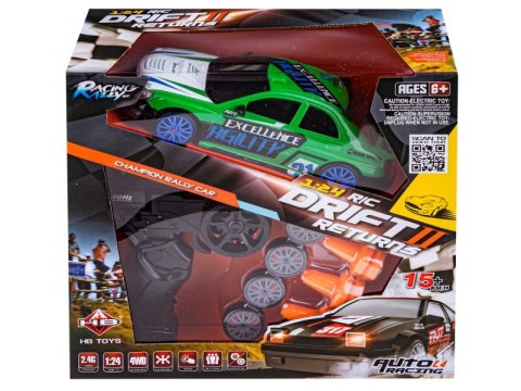 Samochód Do Driftu, Auto RC Drift 1:24 2,4 GHz 4WD ZIELONY Samochód Do Driftu, Auto RC Drift 1:24 2,4 GHz 4WD ZIELONY